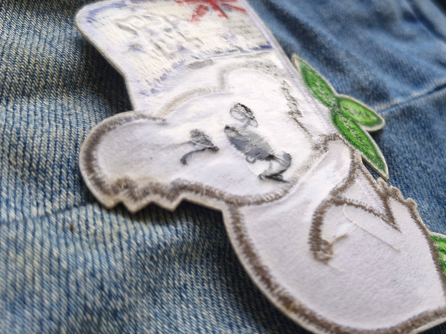 Koala with Australian Flag, Iron On Embroidery Patch
