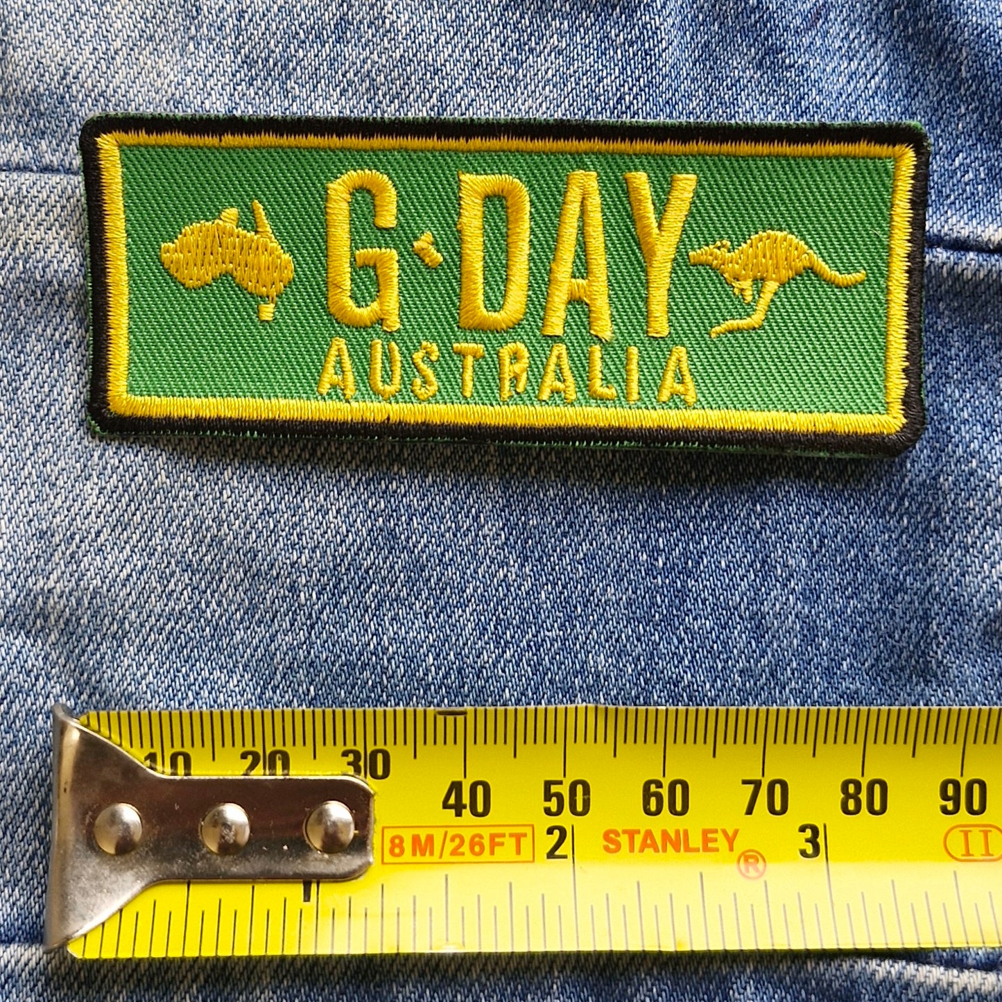 GDAY Green and Gold Australia Iron On Embroidery Patch Destination Souvenir Gift
