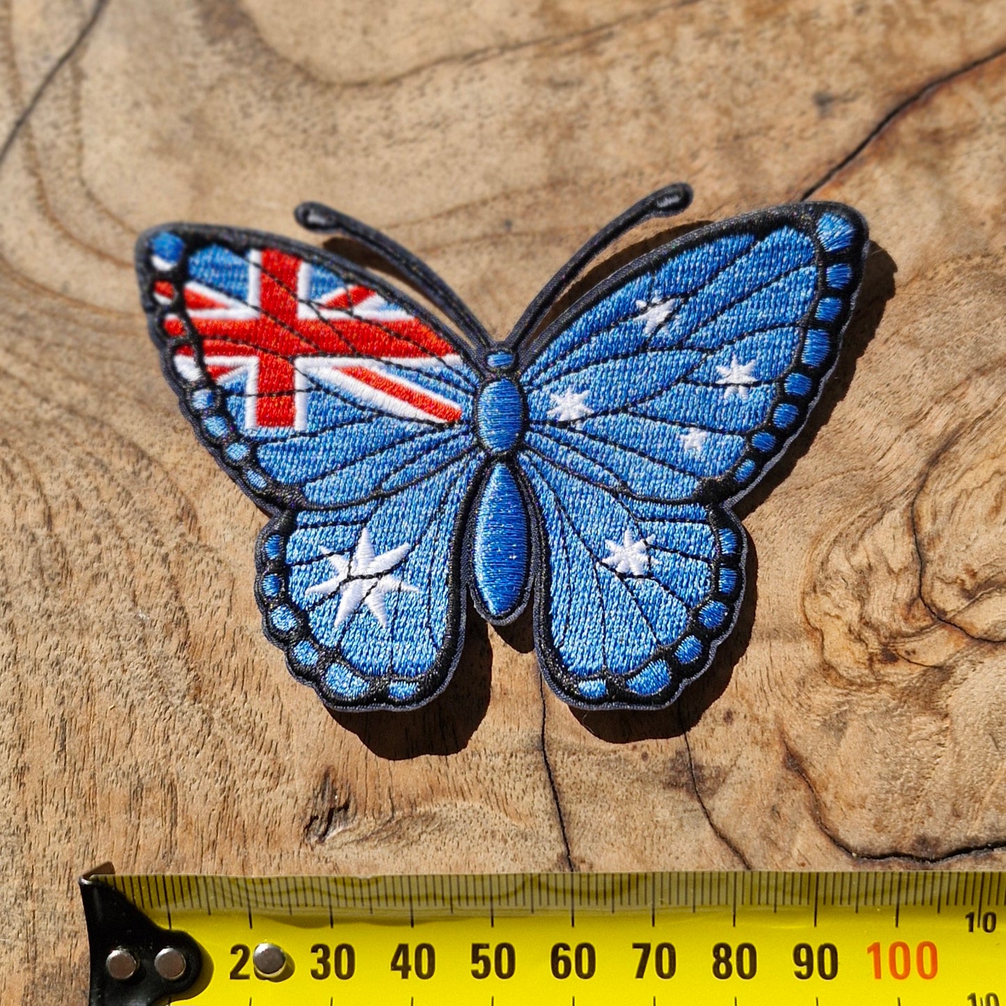 Australia Day, Butterfly Flag, Iron On Embroidery Patch