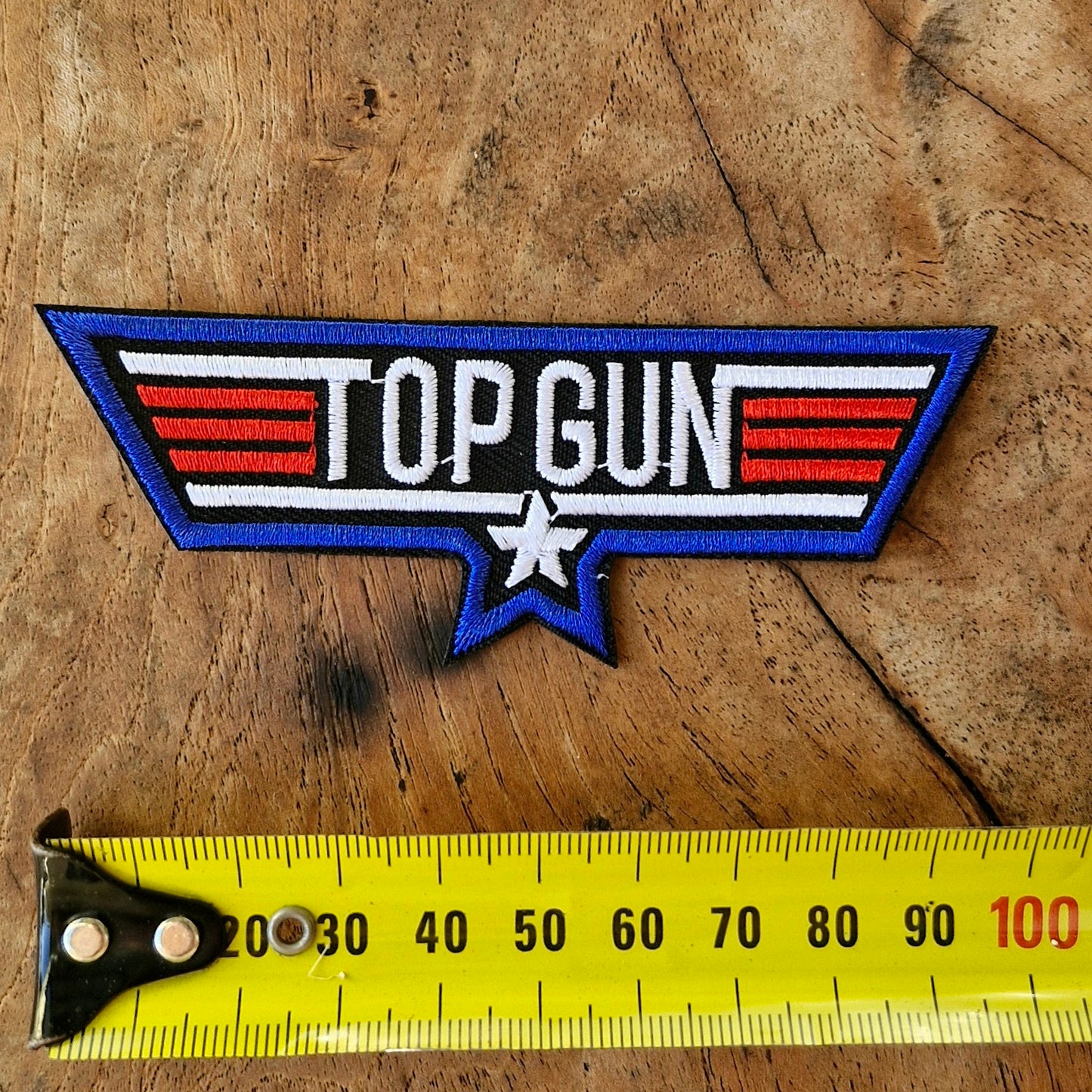 Top Gun Text Insignia - USA Navy Military School, Fighter Pilots, Iron On Embroidery Patch