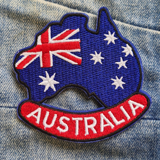 Australia, True Blue Flag, Travel Iron On Embroidery Patch Destination Souvenir Gift