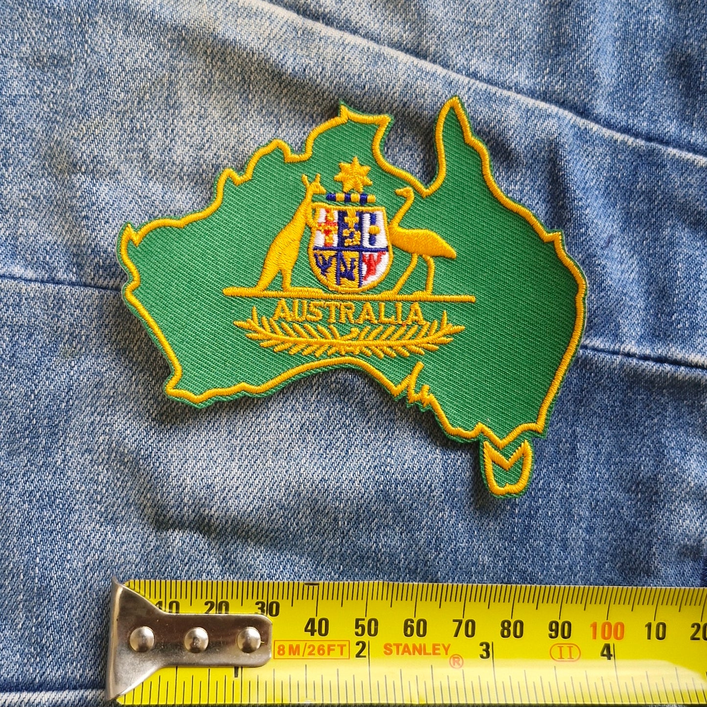 Australia, Coat of Arms, Olympics, Green and Gold Crest, Iron On Embroidery Patch Destination Souvenir Gift
