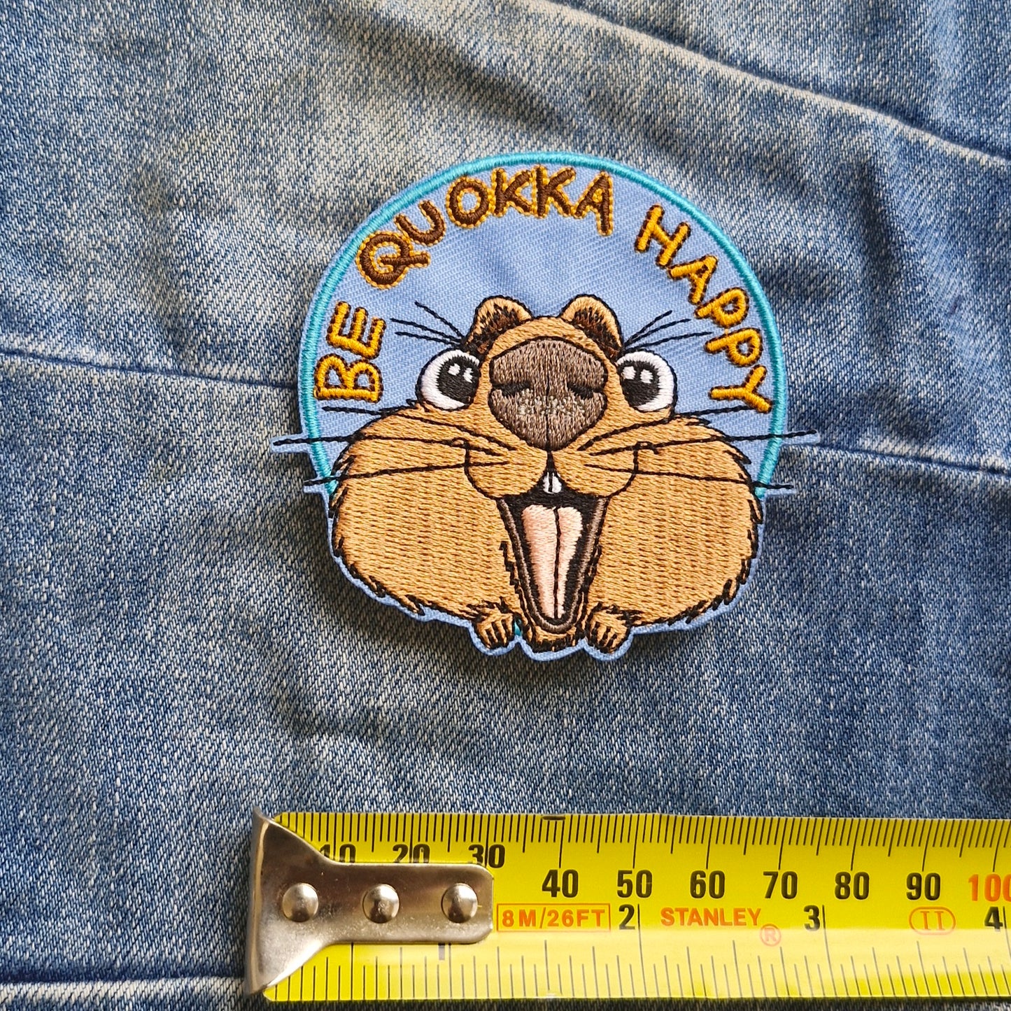 Quokka Happy Rottnest WA Travel Iron On Embroidery Patch Destination Souvenir Gift