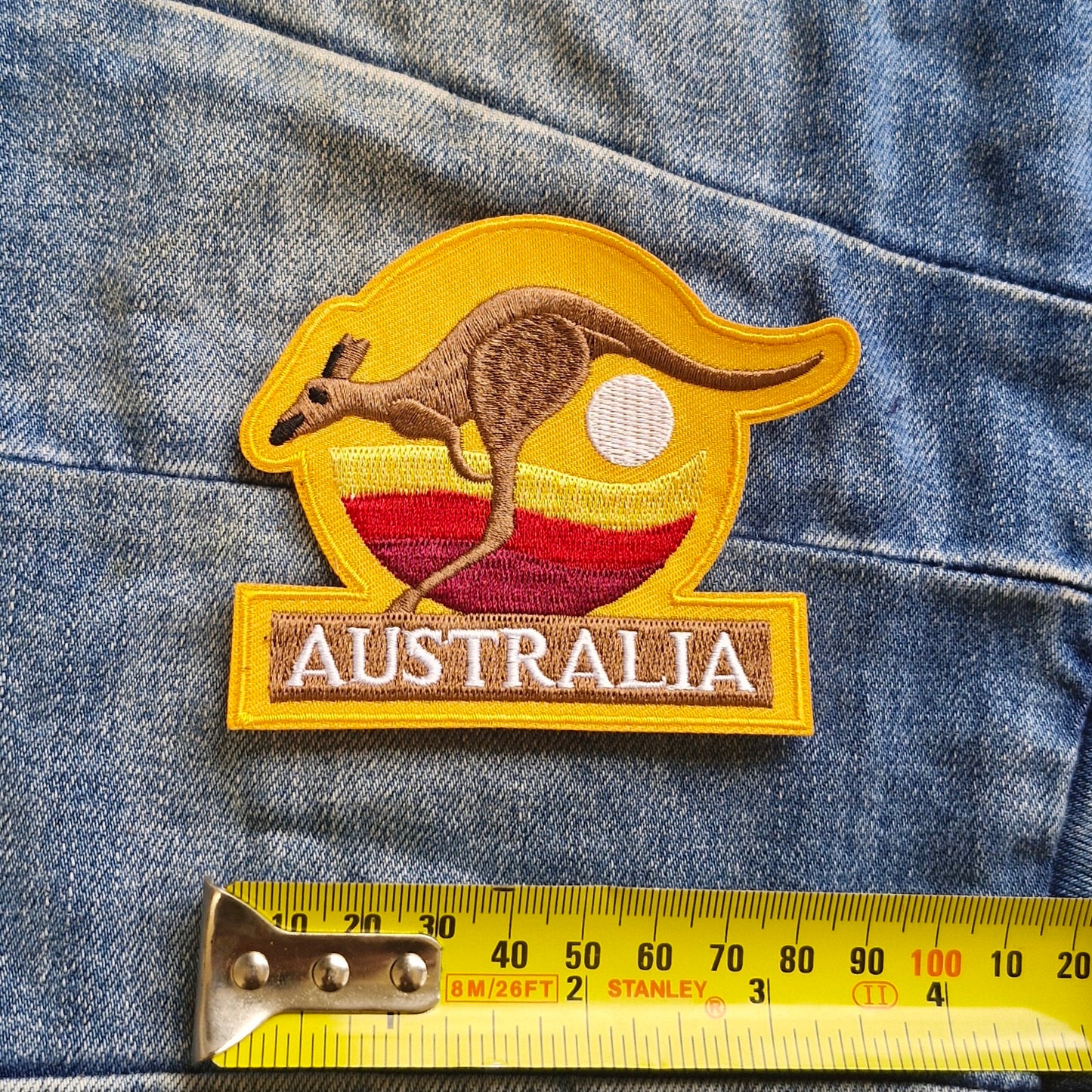 Kangaroo - Australia Outback Travel Iron On Embroidery Patch Destination Souvenir Gift