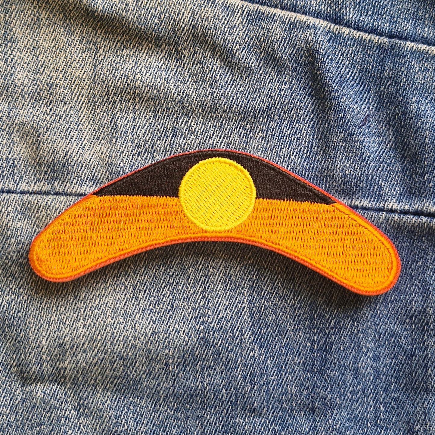 Indigenous Aboriginal Flag Australia Boomerang Travel Iron On Patch Destination Souvenir Gift