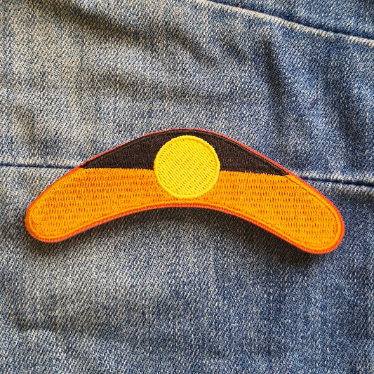 Indigenous Aboriginal Flag Australia Boomerang Travel Iron On Patch Destination Souvenir Gift