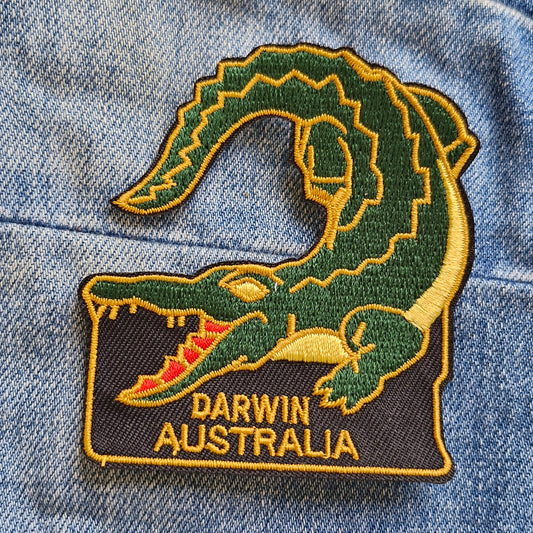 Darwin - Northern Territory, Australia Travel Iron On Patch Crocodile Destination Souvenir Gift