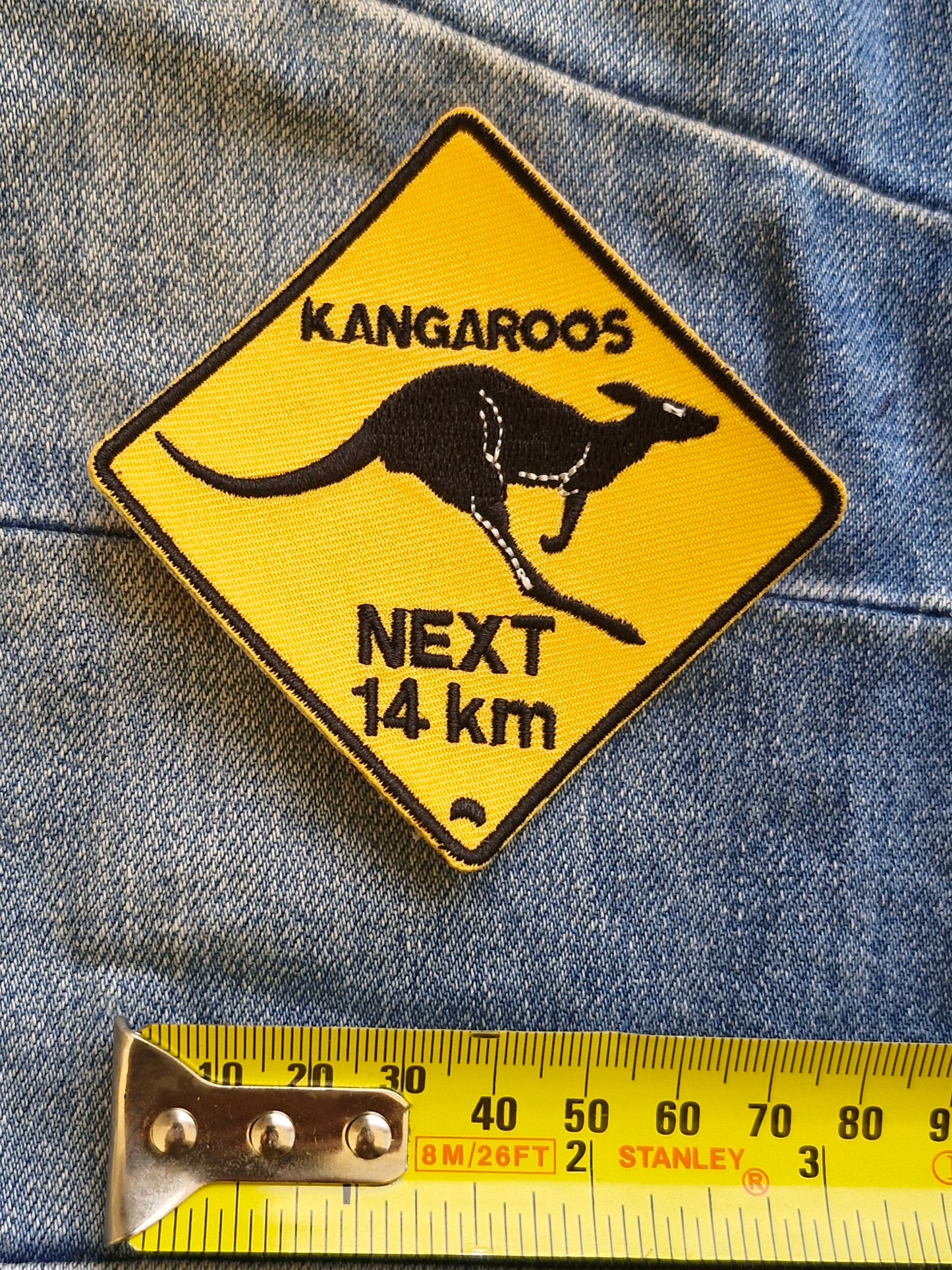 Kangaroo Australia Road Trip Iron On Embroidery Patch Destination Souvenir Gift