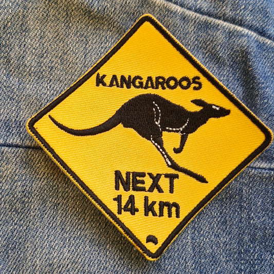 Kangaroo Australia Road Trip Iron On Embroidery Patch Destination Souvenir Gift