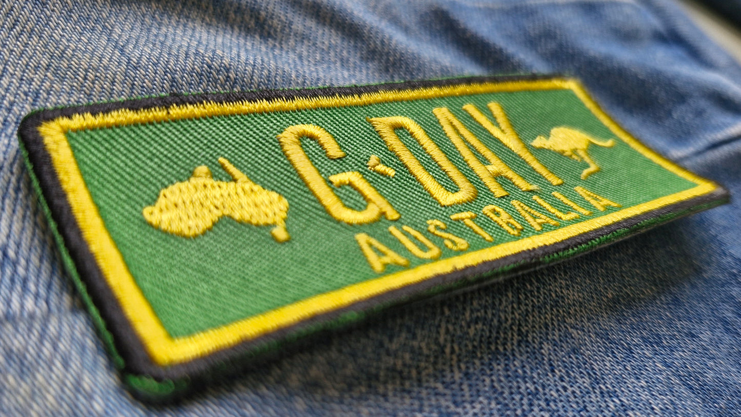 GDAY Green and Gold Australia Iron On Embroidery Patch Destination Souvenir Gift