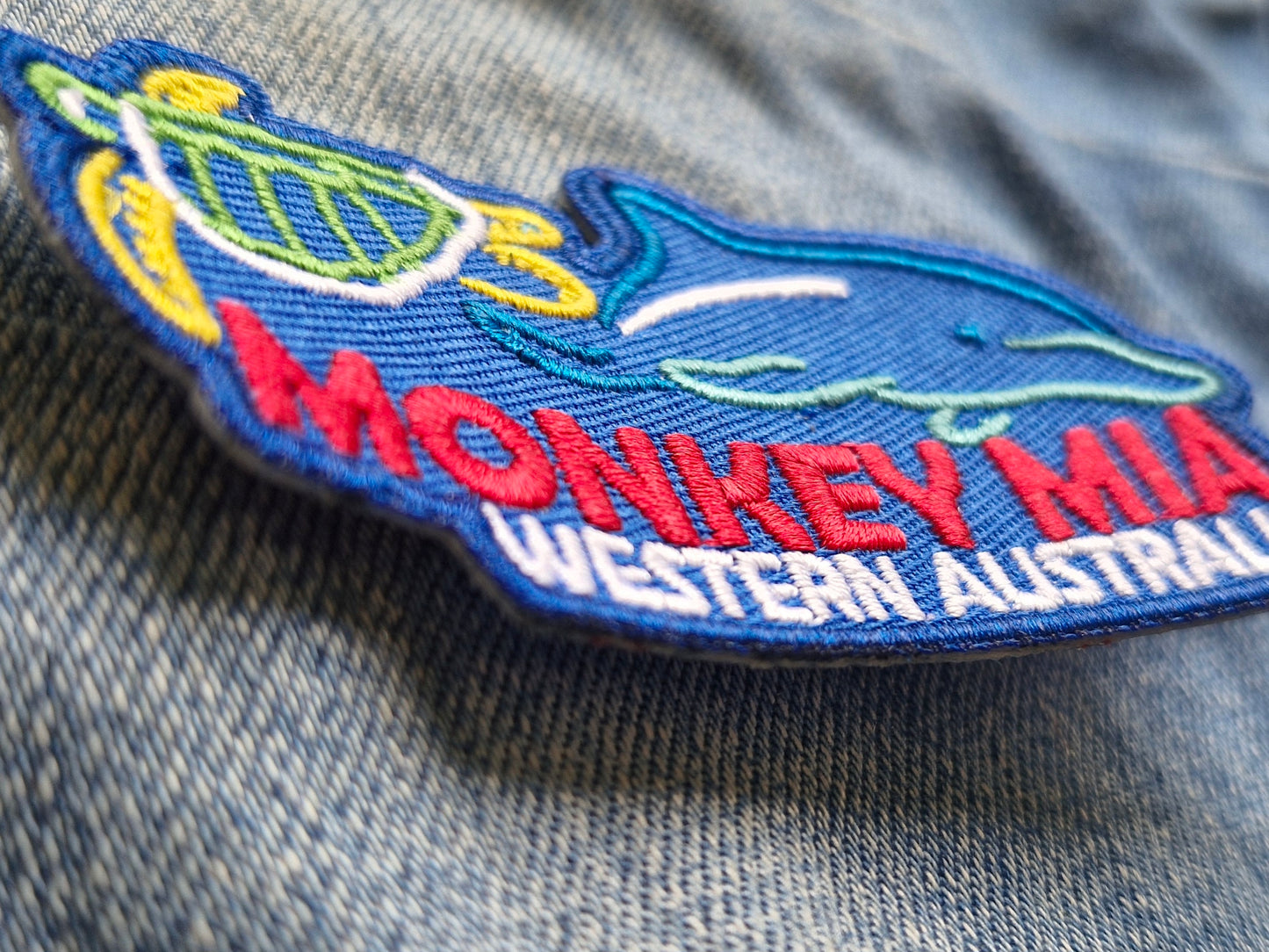 Monkey Mia Western Australia Travel Iron On Embroidery Patch Destination Souvenir Gift