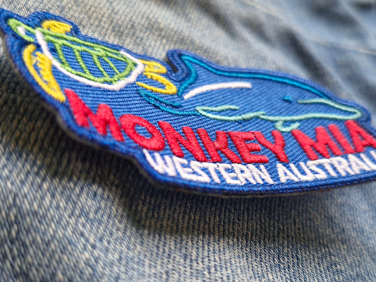 Monkey Mia Western Australia Travel Iron On Embroidery Patch Destination Souvenir Gift