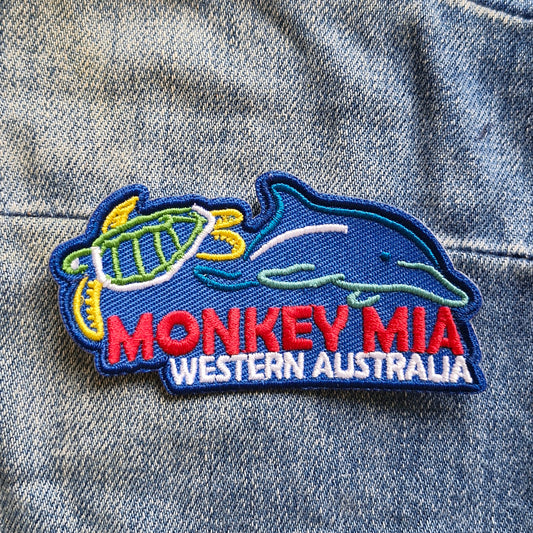 Monkey Mia Western Australia Travel Iron On Embroidery Patch Destination Souvenir Gift