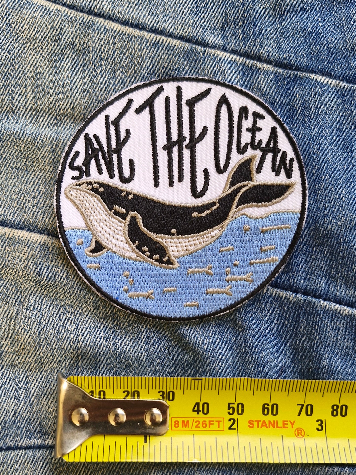 Save The Ocean, Whale, Sea Shepherd, Iron On Embroidery Patch