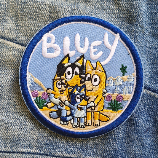 Bluey, Kids Cartoon Australia Iconic Iron On Patch Embroidery Craft Kids