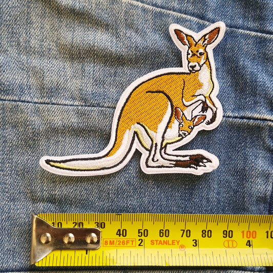 Kangaroo with Joey Australia Iron On Patch Souvenir