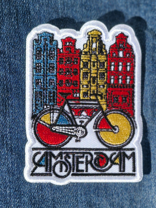 Amsterdam, Netherlands, Travel Iron On Embroidery Patch Destination Souvenir Gift