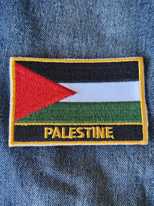 Palestine Flag, World Iron On Embroidery Patch