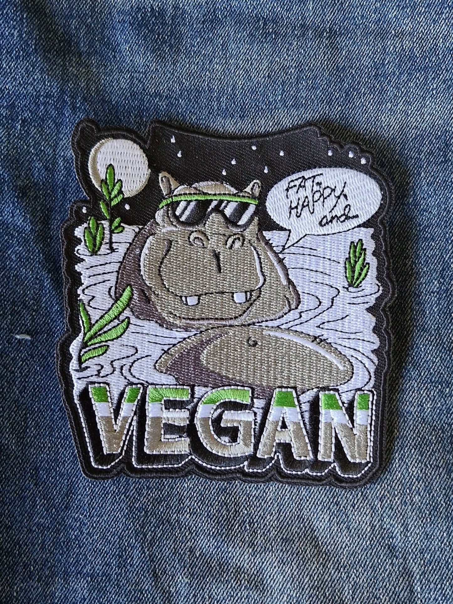 Vegan Still, Lifestyle, Diet Culture, Iron On Embroidery Patch
