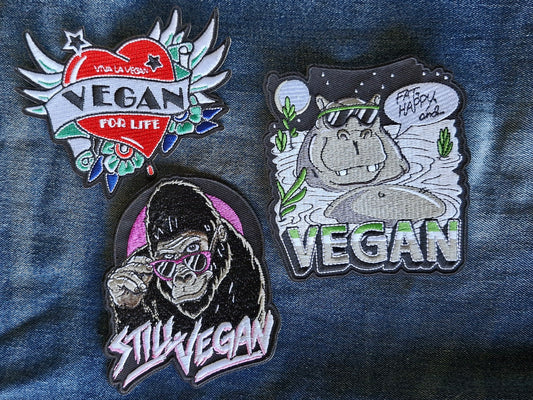 Vegan for Life, Lifestyle, Diet Culture, Iron On Embroidery Patch
