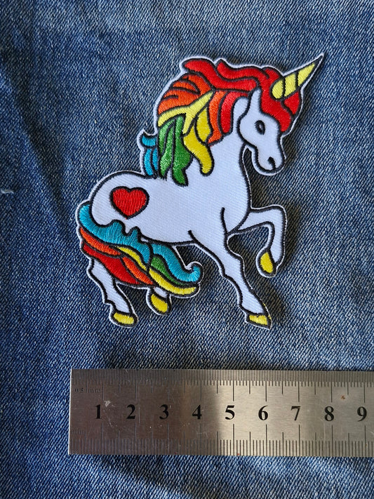 Rainbow Unicorn, Kids, Iron On Embroidery Patch