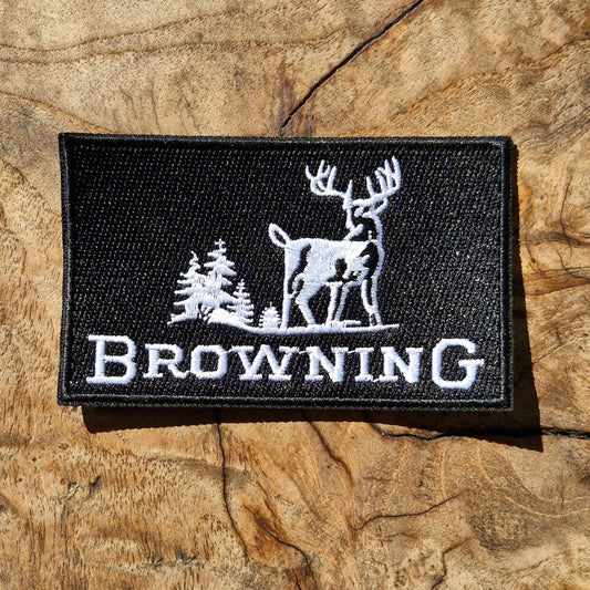 Browning - Firearms Logo, Gun Sport, Hunters Shooters, Marksman, Iron On Embroidery Patch