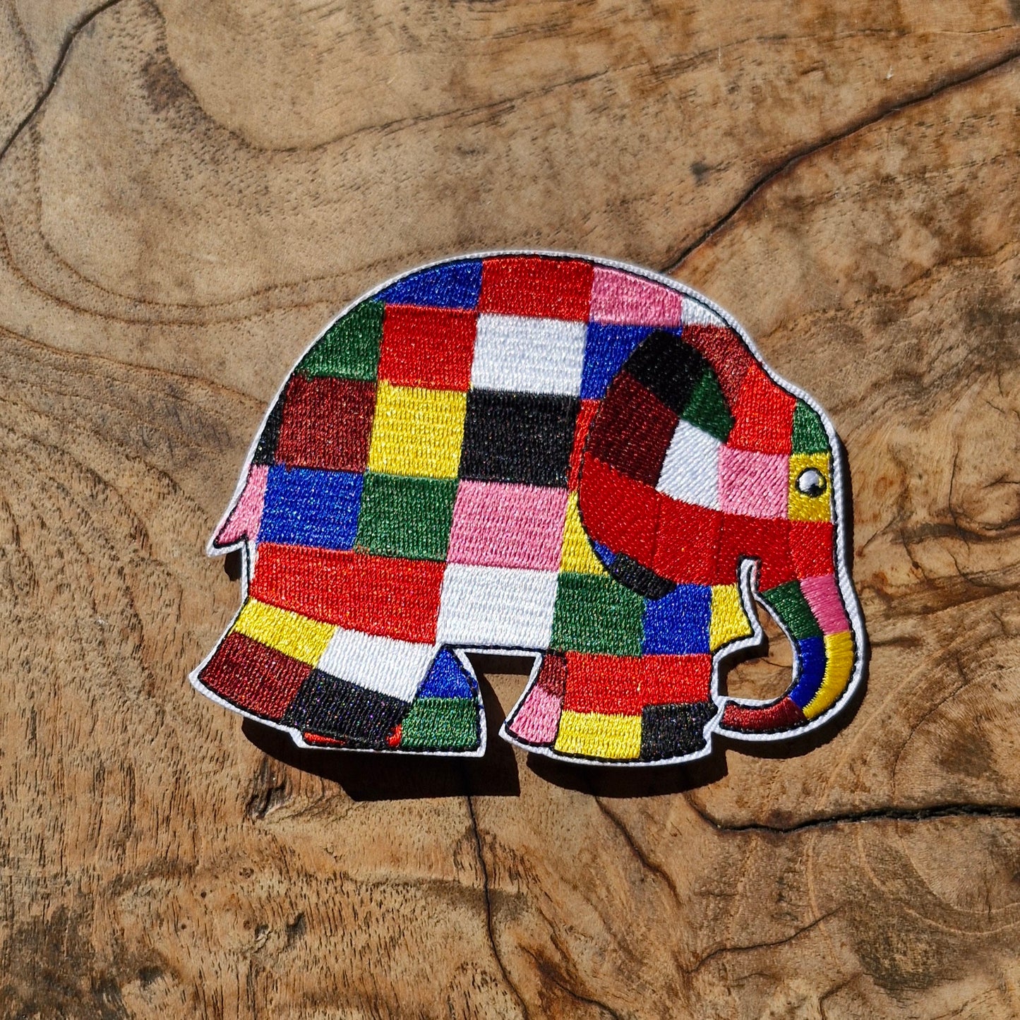 Elmer the Patchwork Elephant, Kids Book, Iron On Embroidery Patch