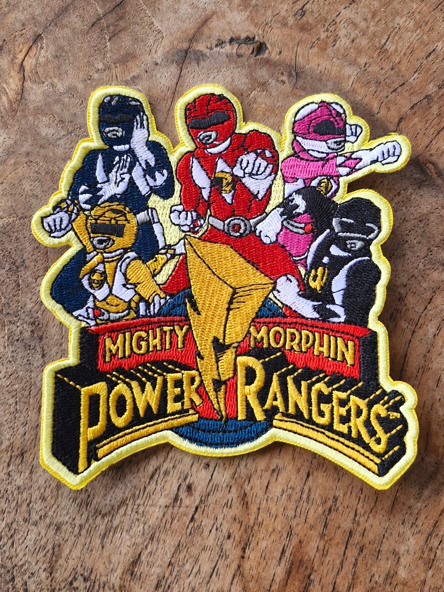 Mighty Morphin Power Rangers, Kids TV Series, Superhero Iron On Embroidery Patch