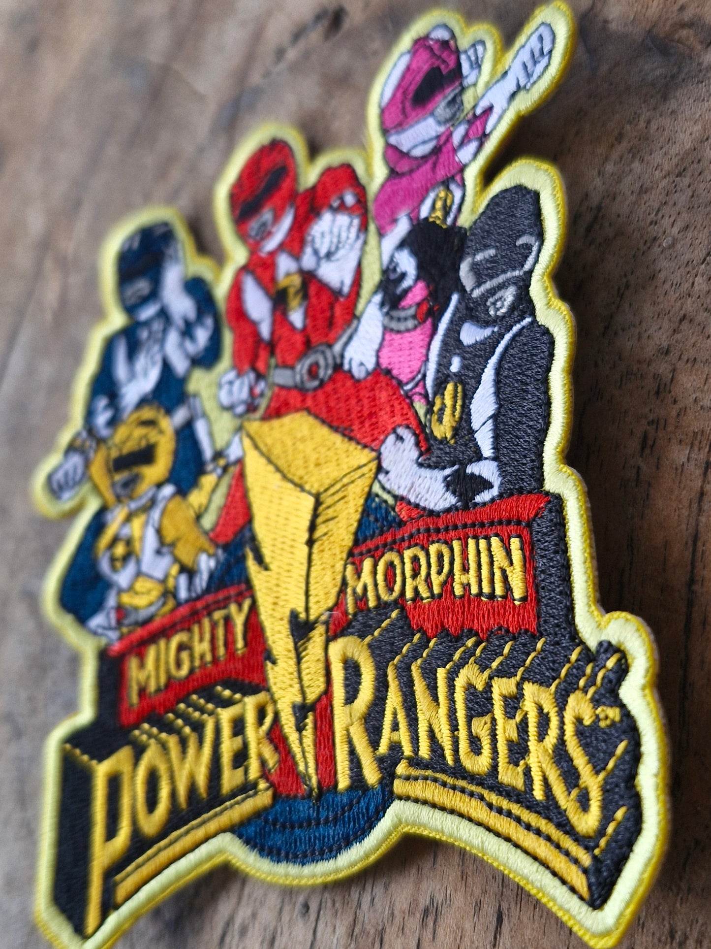 Mighty Morphin Power Rangers, Kids TV Series, Superhero Iron On Embroidery Patch
