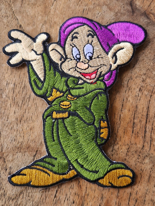 Dopey - Snow White and the Seven Dwarfs, Disney Anime, Cartoon Character, Fairy Tale, Iron On Embroidery Patch