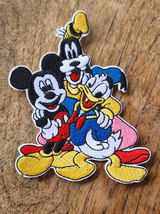 Mickey Mouse and Friends - Disney Trio, Kingdom Hearts, Cartoon, Retro Iron On Embroidery Patch