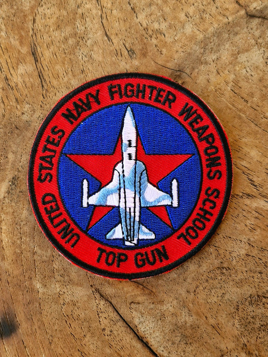 Top Gun Insignia - USA Navy Military School, Fighter Pilots, Iron On Embroidery Patch