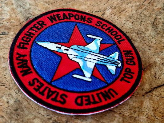 Top Gun Insignia - USA Navy Military School, Fighter Pilots, Iron On Embroidery Patch