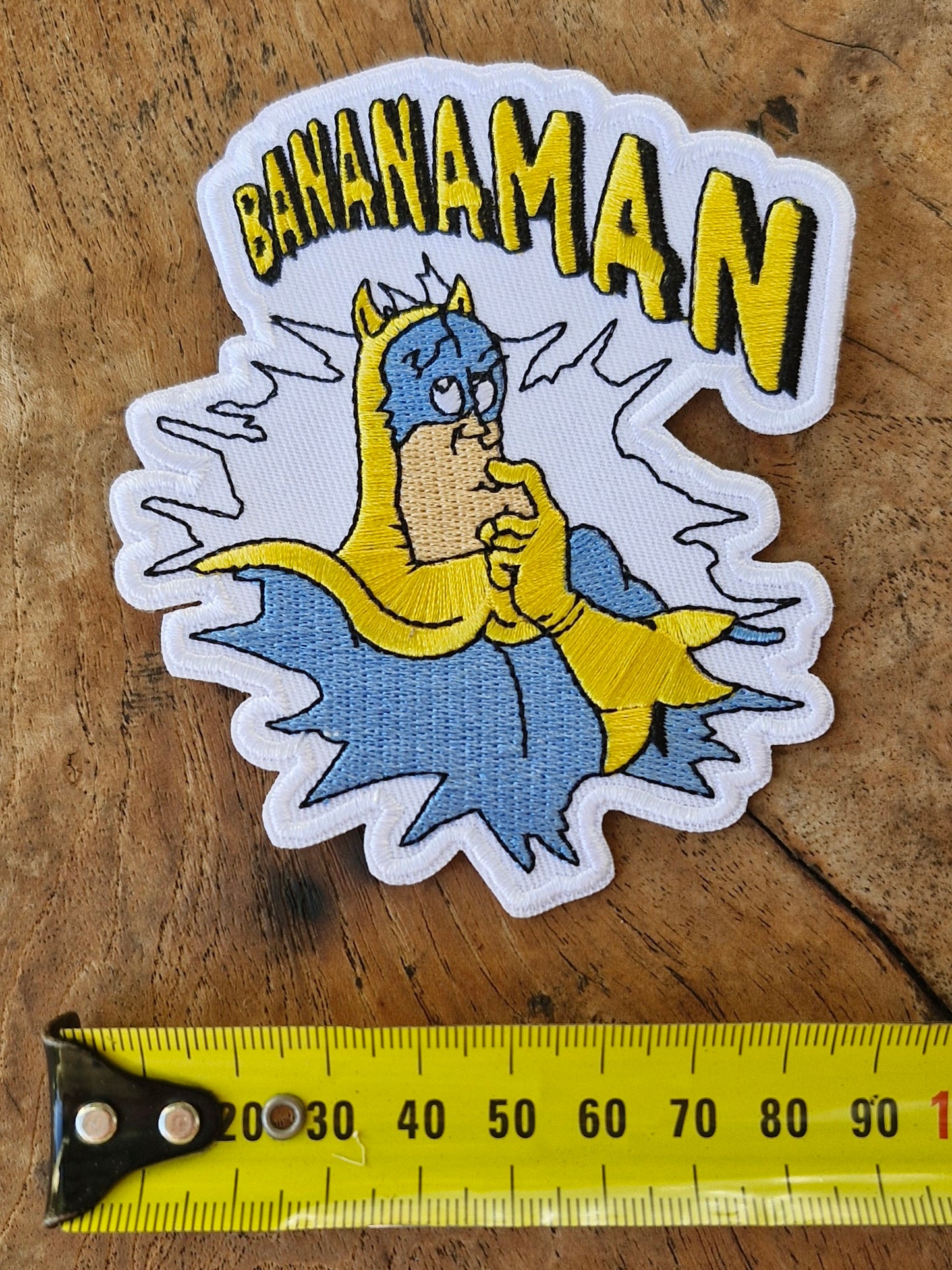 Bananaman, Retro TV Series Cartoon Superhero Iron On Embroidery Patch
