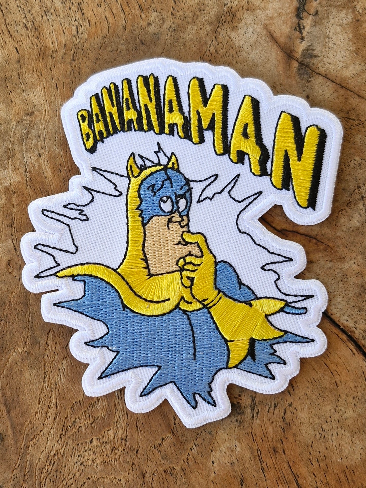 Bananaman, Retro TV Series Cartoon Superhero Iron On Embroidery Patch