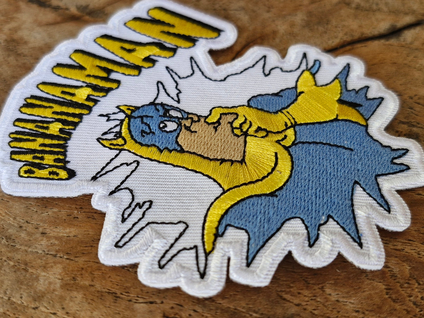 Bananaman, Retro TV Series Cartoon Superhero Iron On Embroidery Patch