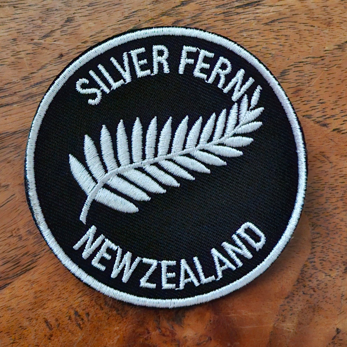 Silver Fern - New Zealand, Travel Iron On Embroidery Patch Destination Souvenir Gift