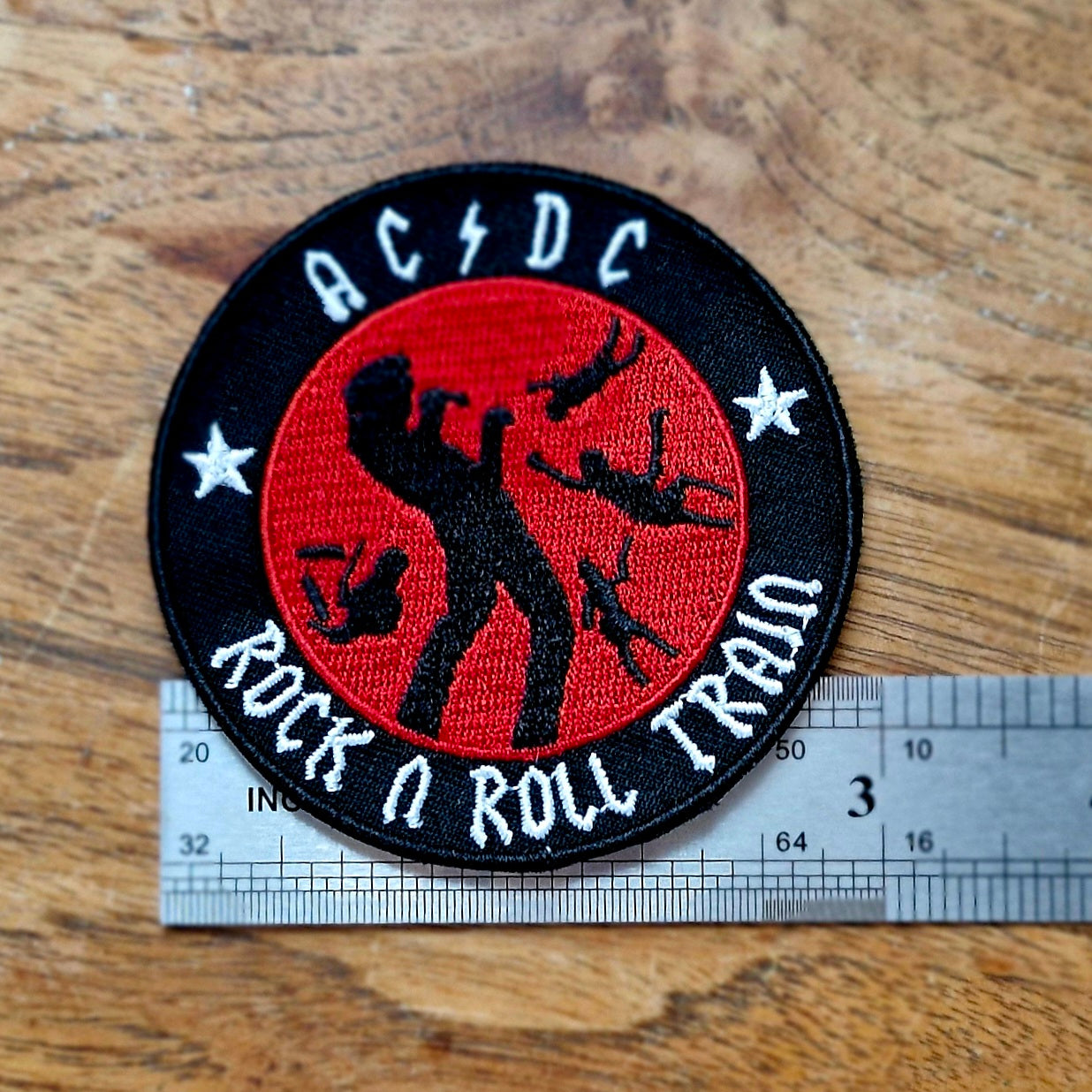 AC/DC, Rock n Roll Train, Australian Hard Rock Music, Iron On, Adhesive Back, Embroidery Patch