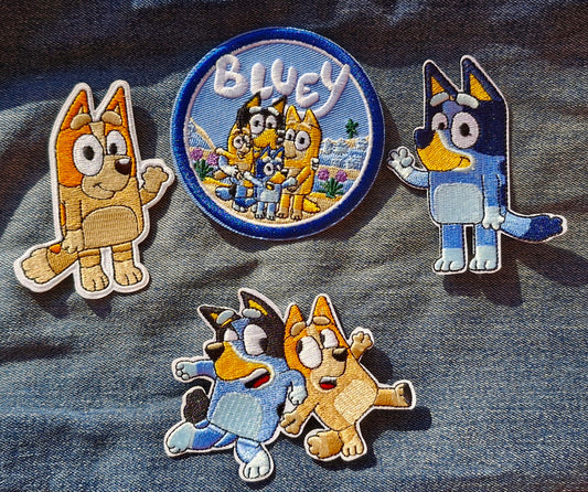 Bluey, Kids Cartoon Australia Iconic Iron On Patch Embroidery Craft Kids